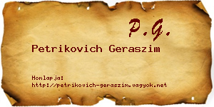 Petrikovich Geraszim névjegykártya